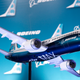 A scale model of Boeing’s 737 Max aircraft.